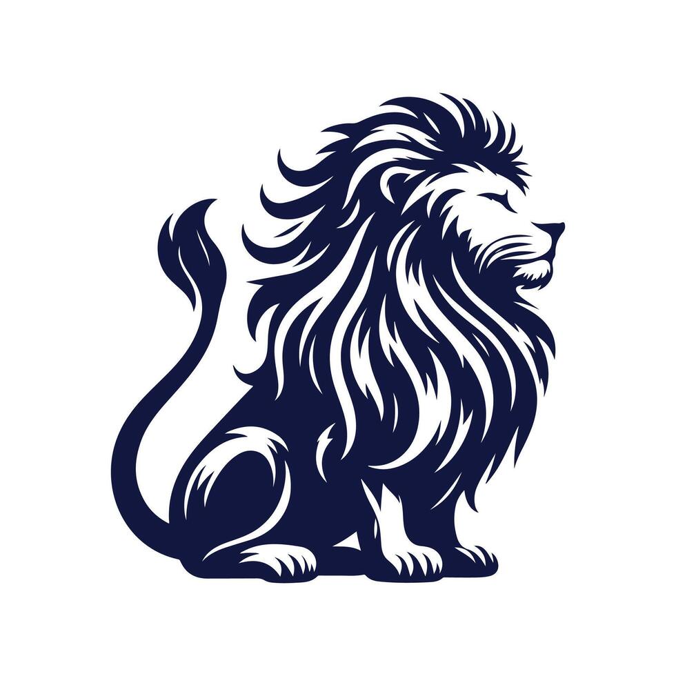 Lion silhouette design illustration template vector