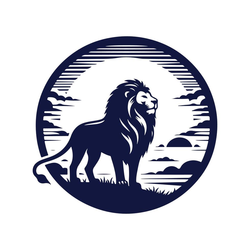 Lion silhouette design illustration template vector