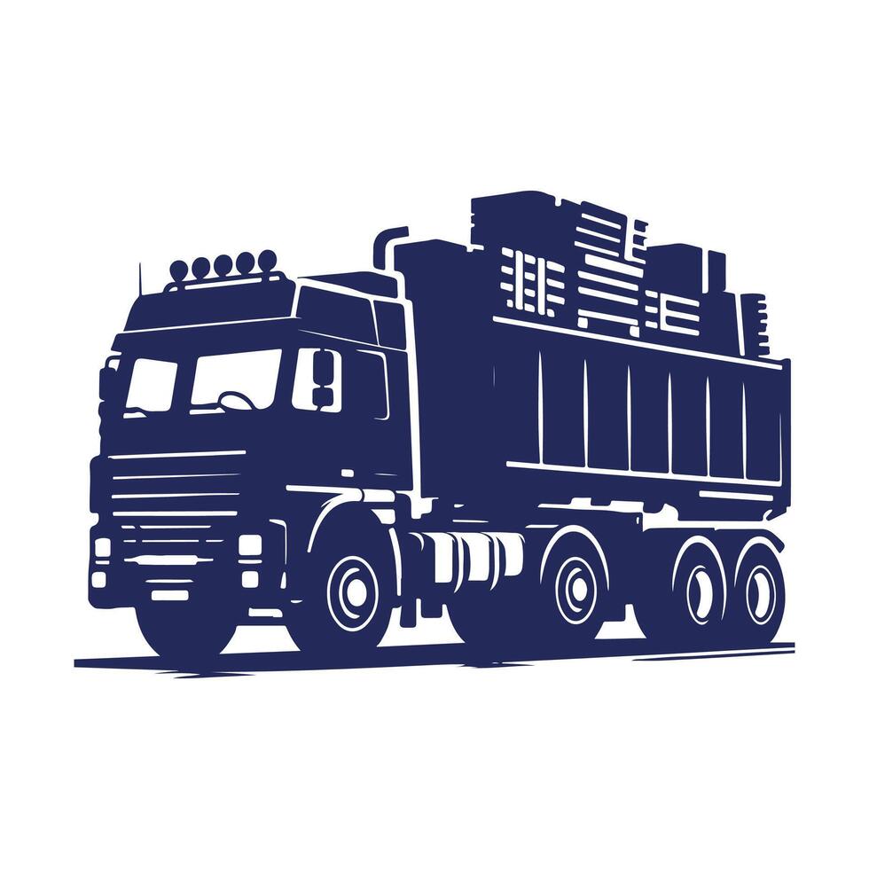 a vintage truck with a load of hay vector