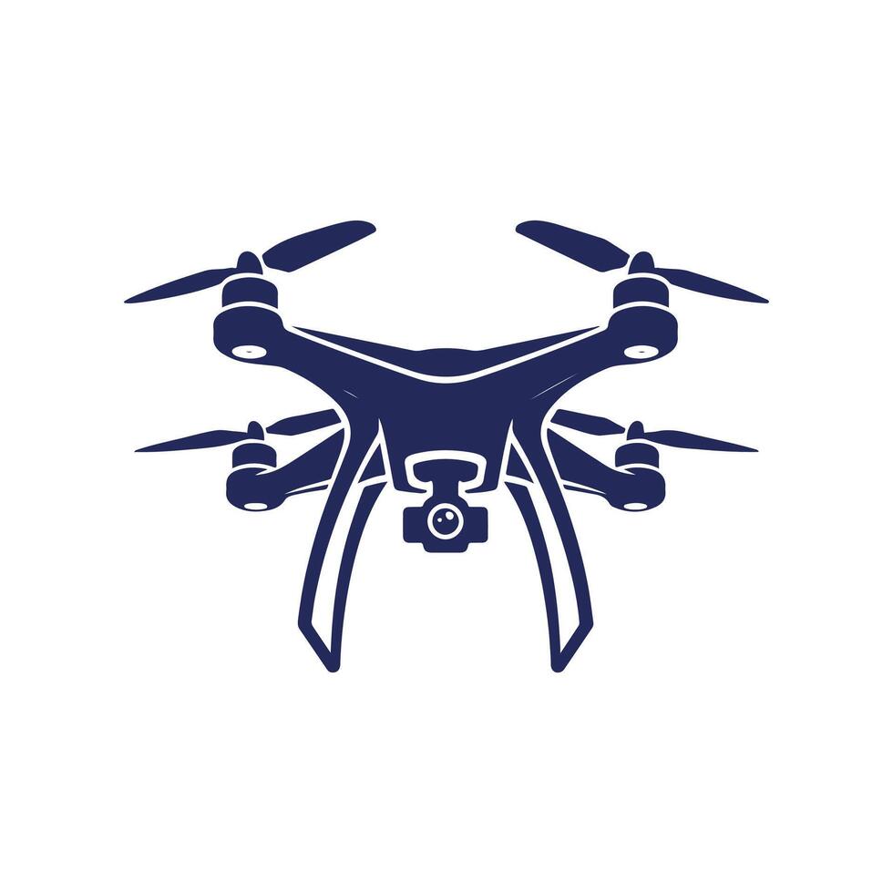 a blue and white drone icon on a white background vector