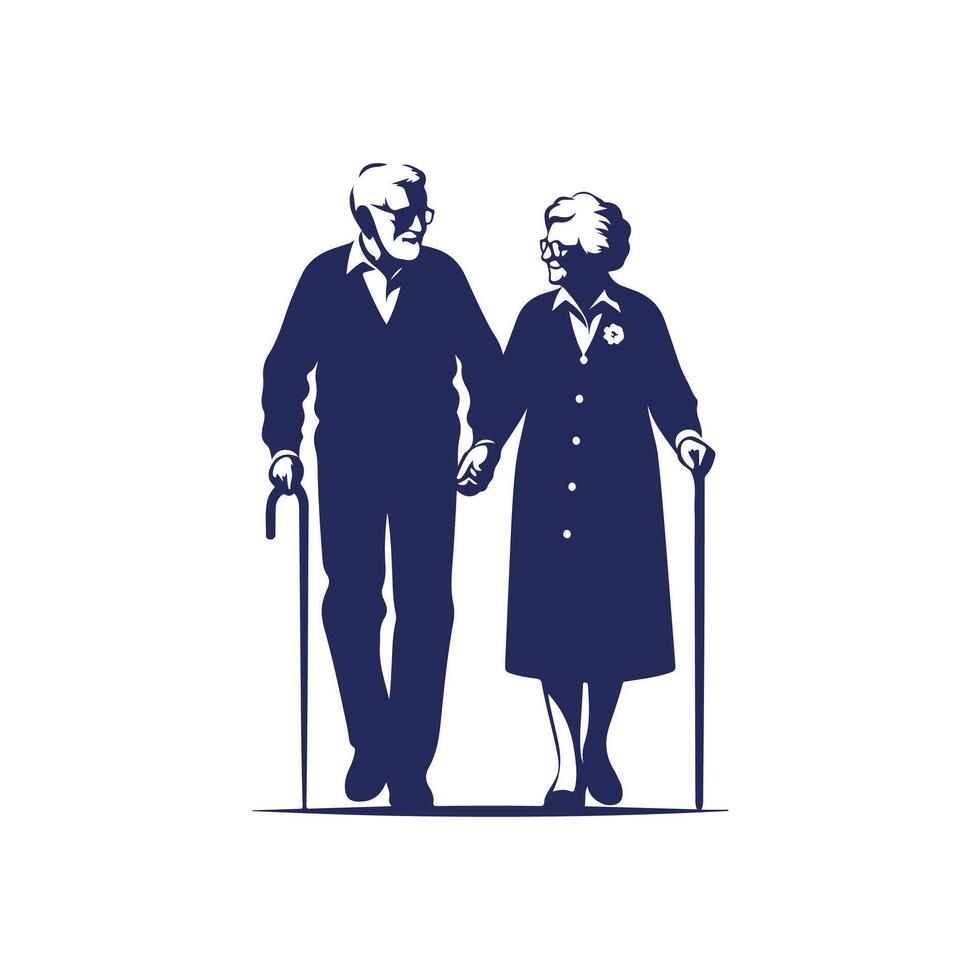 Grandparents silhouette Clip art illustration vector