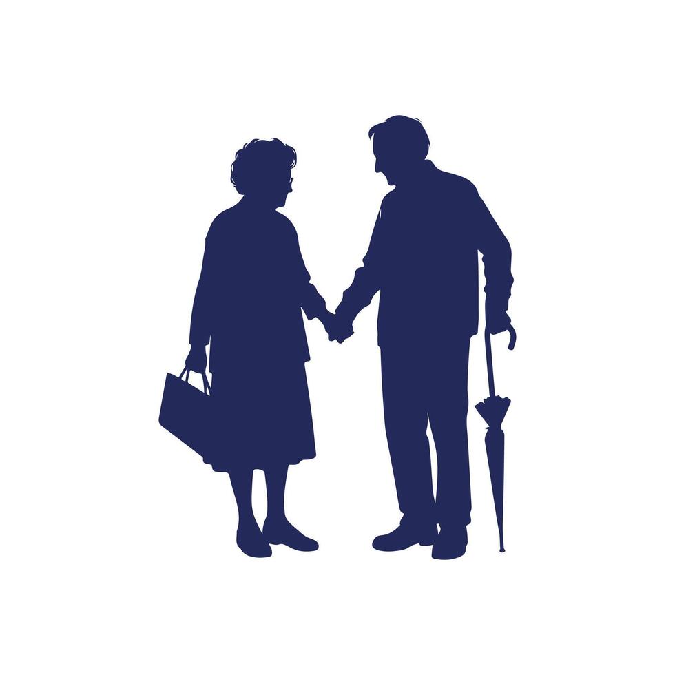 Grandparents silhouette Clip art illustration vector