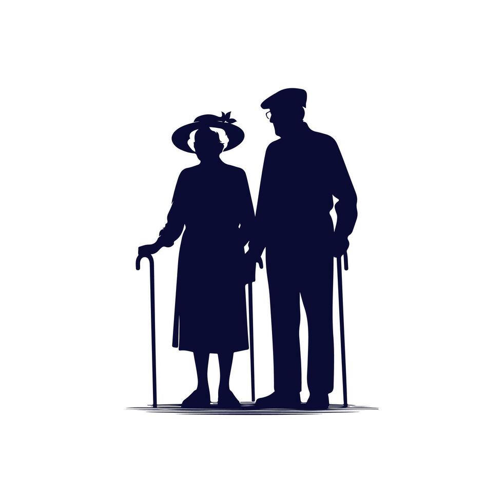 Grandparents silhouette Clip art illustration vector