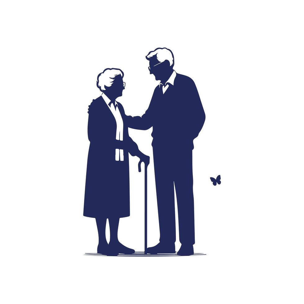 Grandparents silhouette Clip art illustration vector