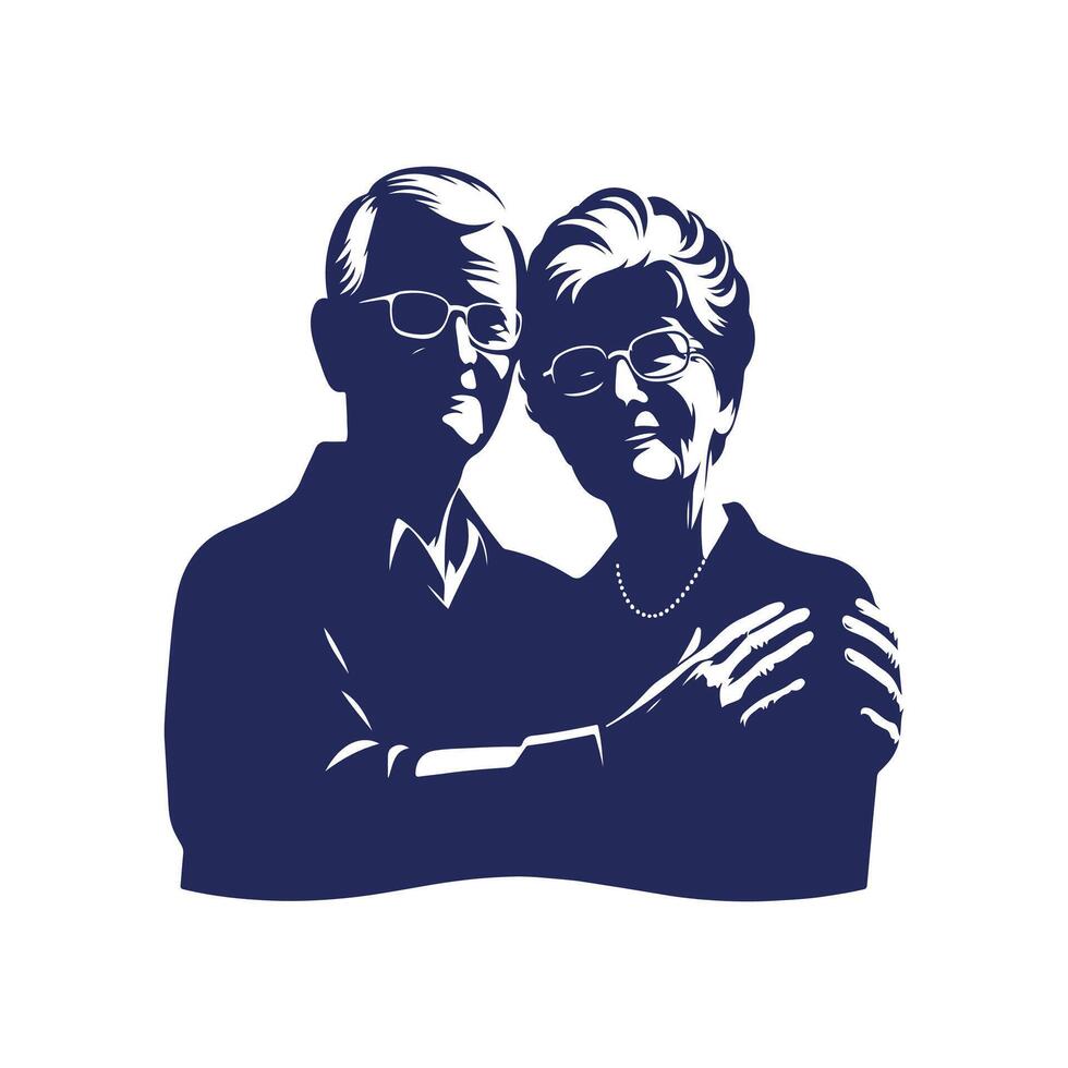Grandparents silhouette Clip art illustration vector
