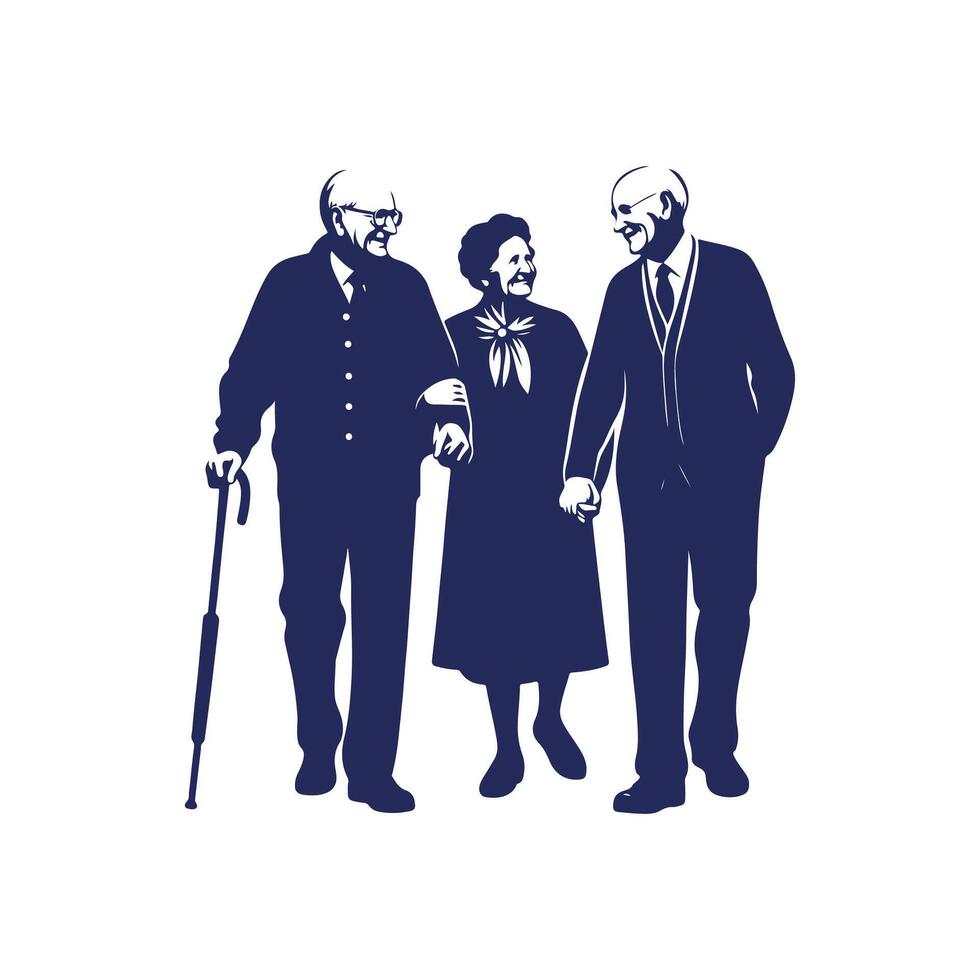 Grandparents silhouette Clip art illustration vector