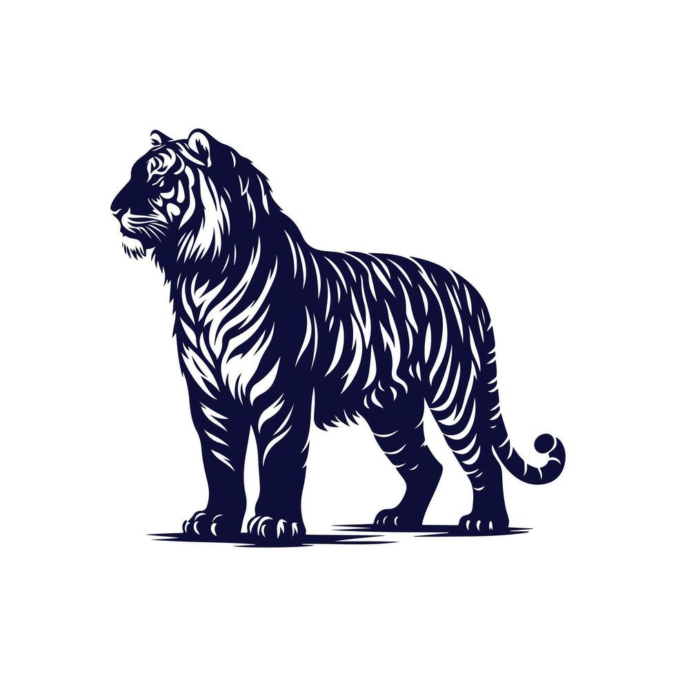 Tiger silhouette design illustration template vector