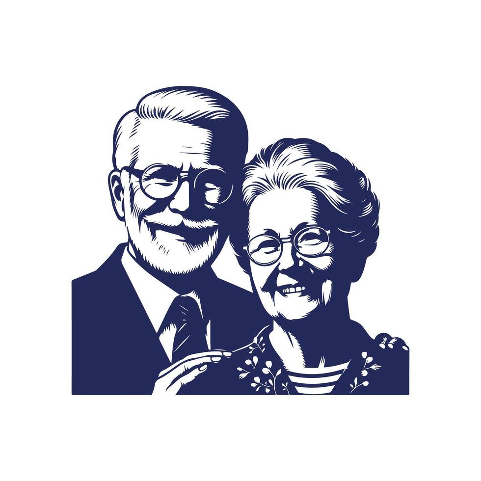 Grandparents silhouette Clip art illustration vector