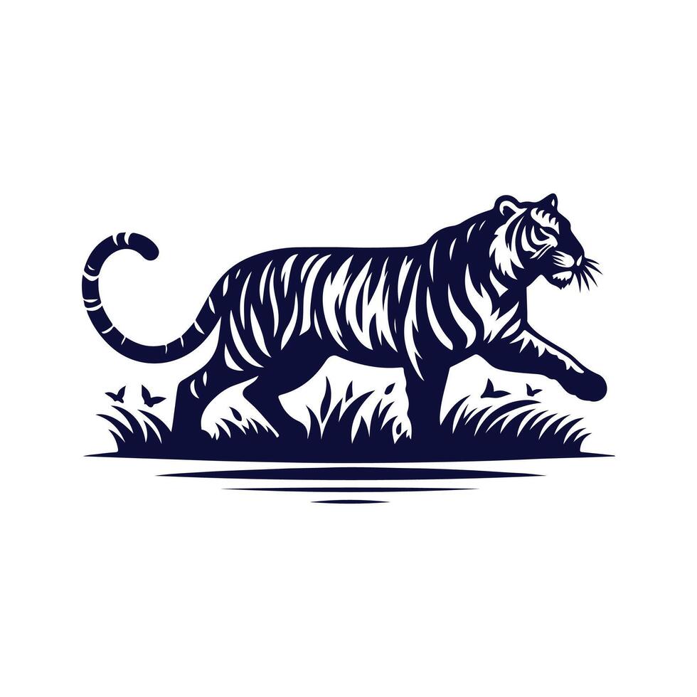Tiger silhouette design illustration template vector