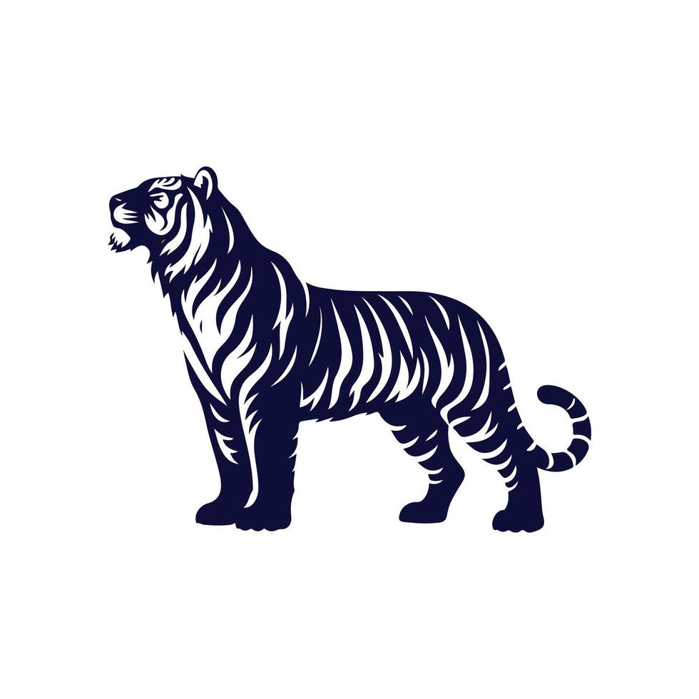 Tiger silhouette design illustration template vector