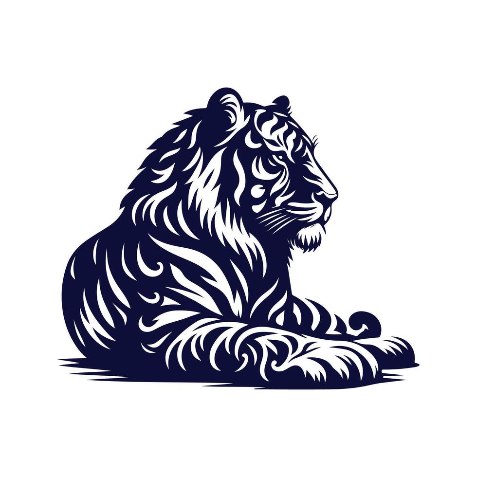Tiger silhouette design illustration template vector