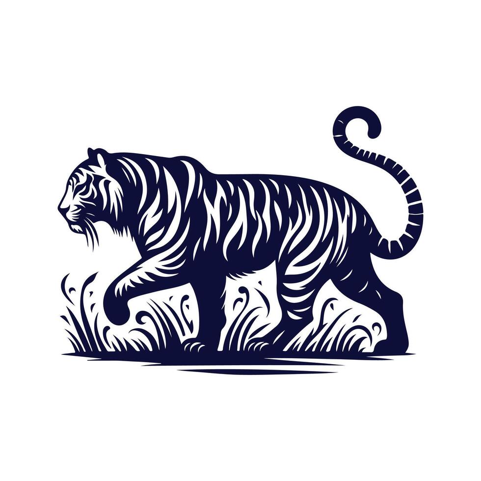 Tiger silhouette design illustration template vector