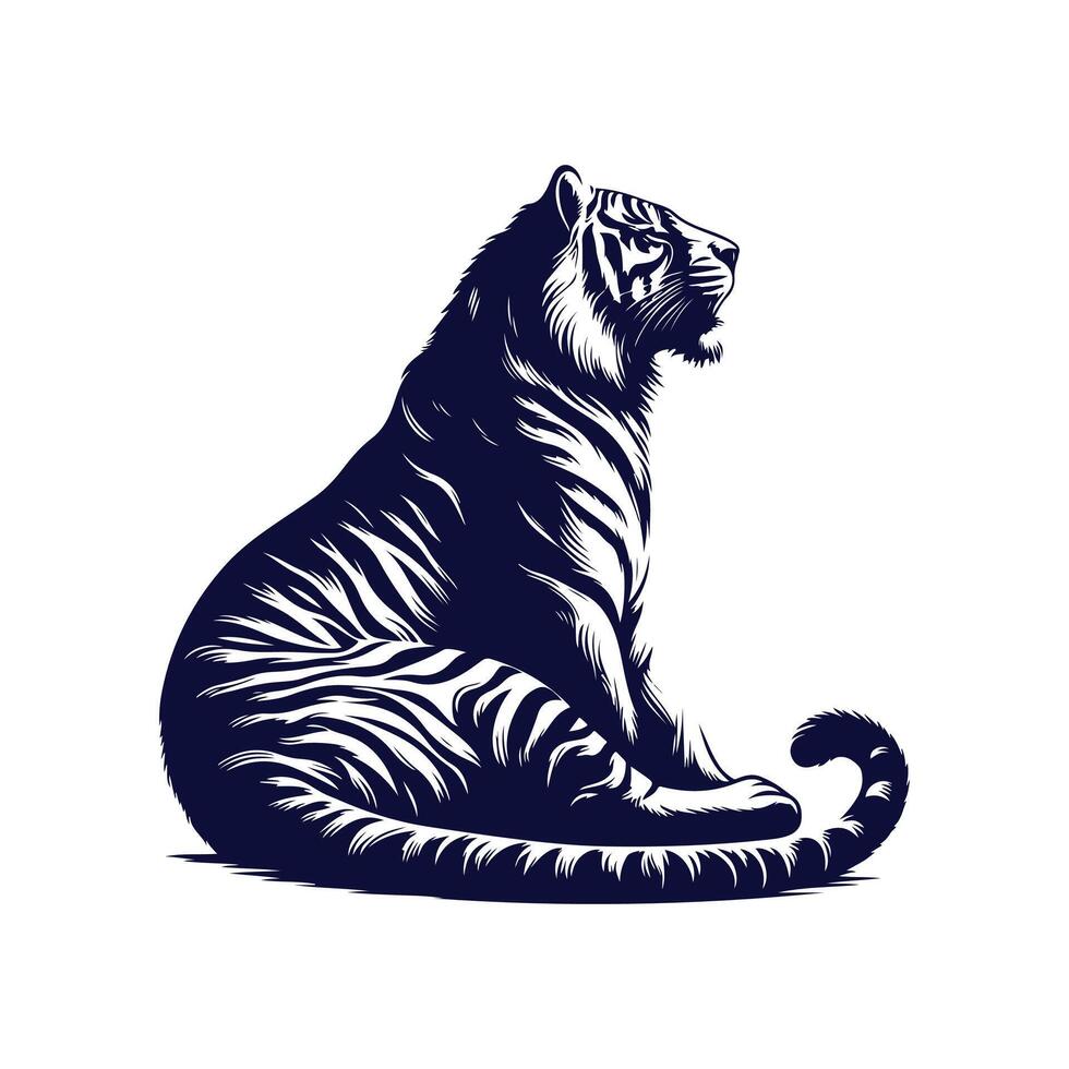 Tiger silhouette design illustration template vector