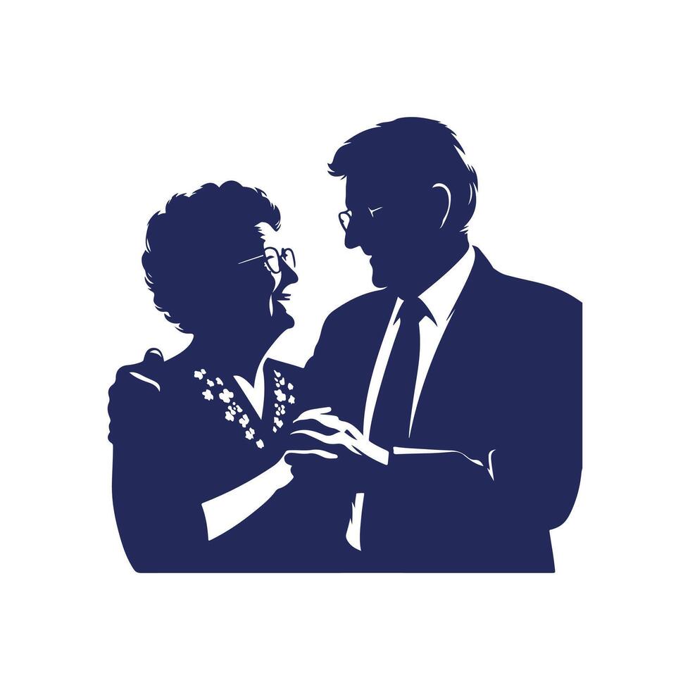 Grandparents silhouette Clip art illustration vector