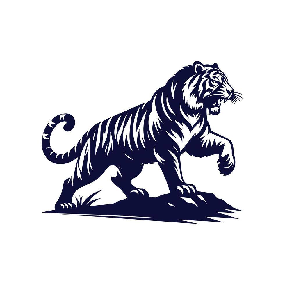 Tiger silhouette design illustration template vector
