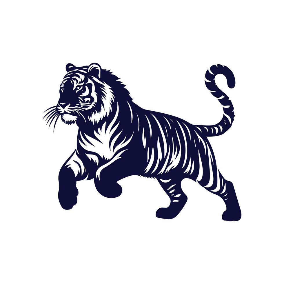 Tiger silhouette design illustration template vector
