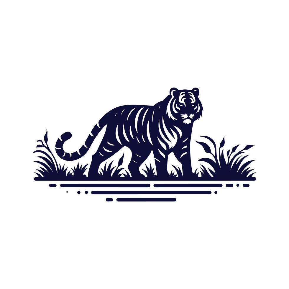 Tiger silhouette design illustration template vector