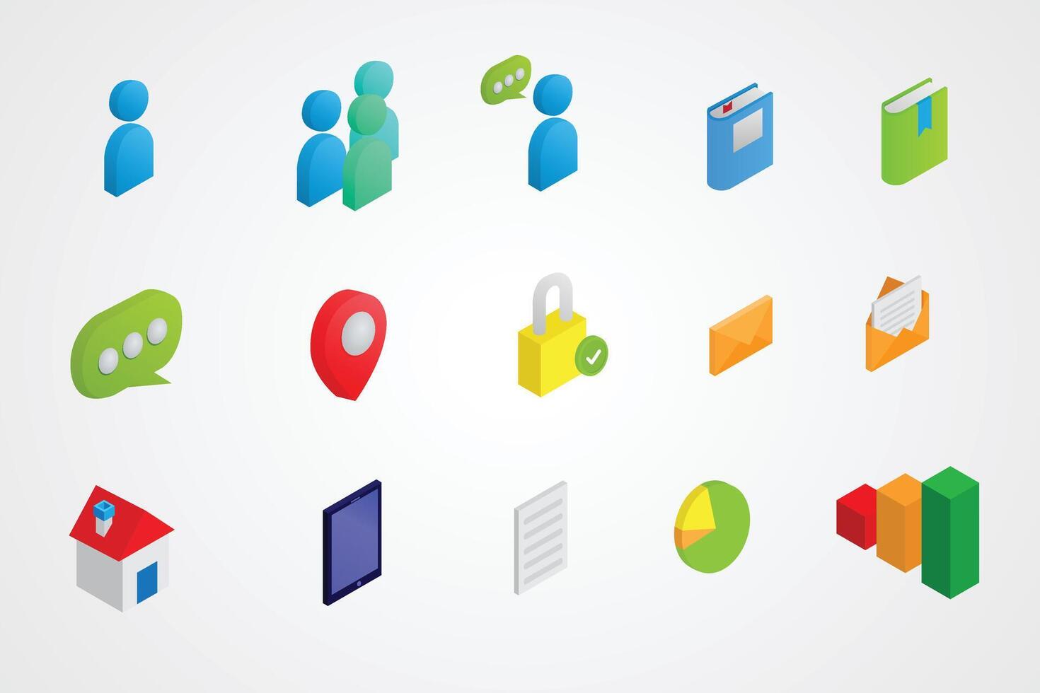 Business isomatric symbol collection set illustration design vector