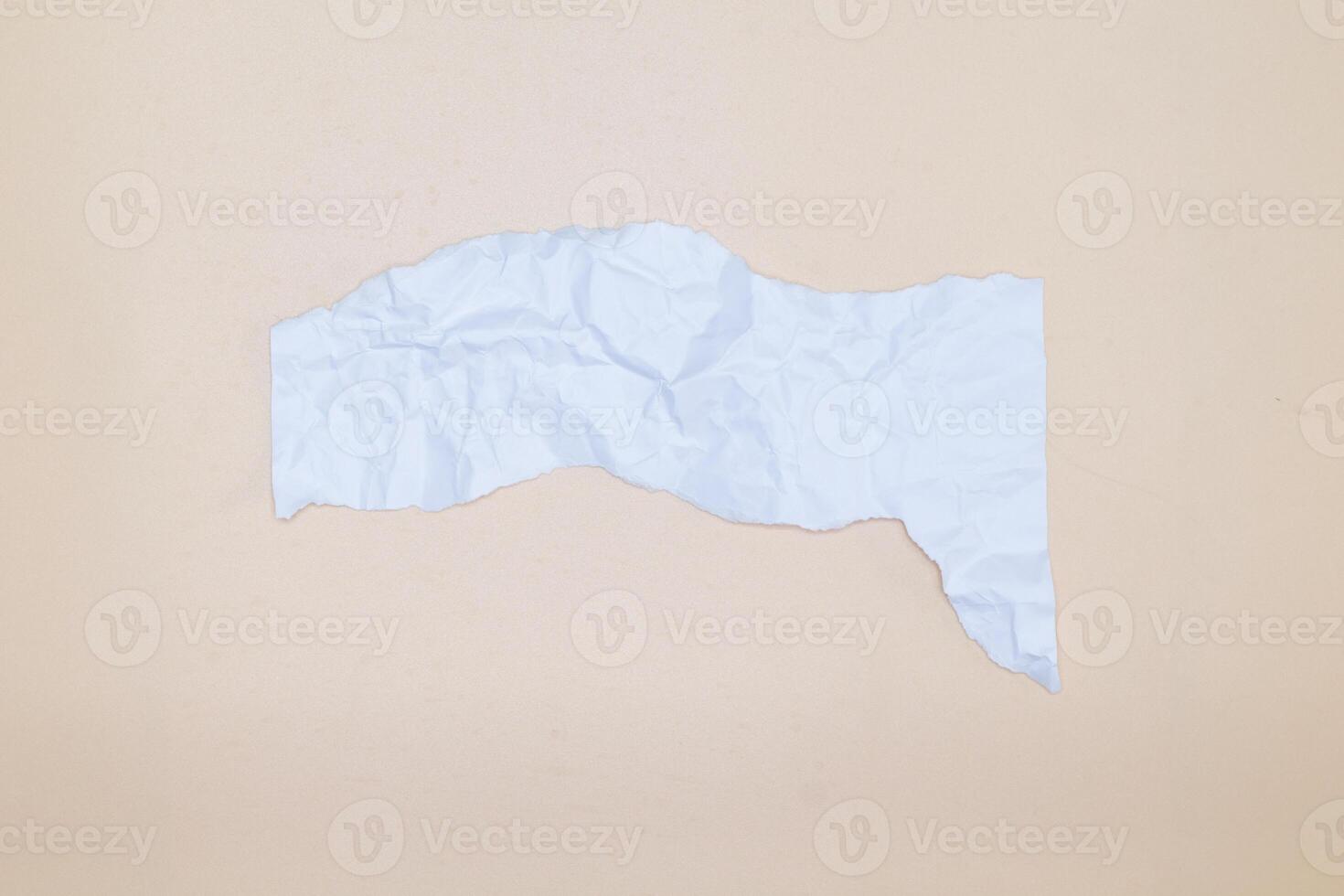 piece of white paper, white paper ripped message torn transparent. photo