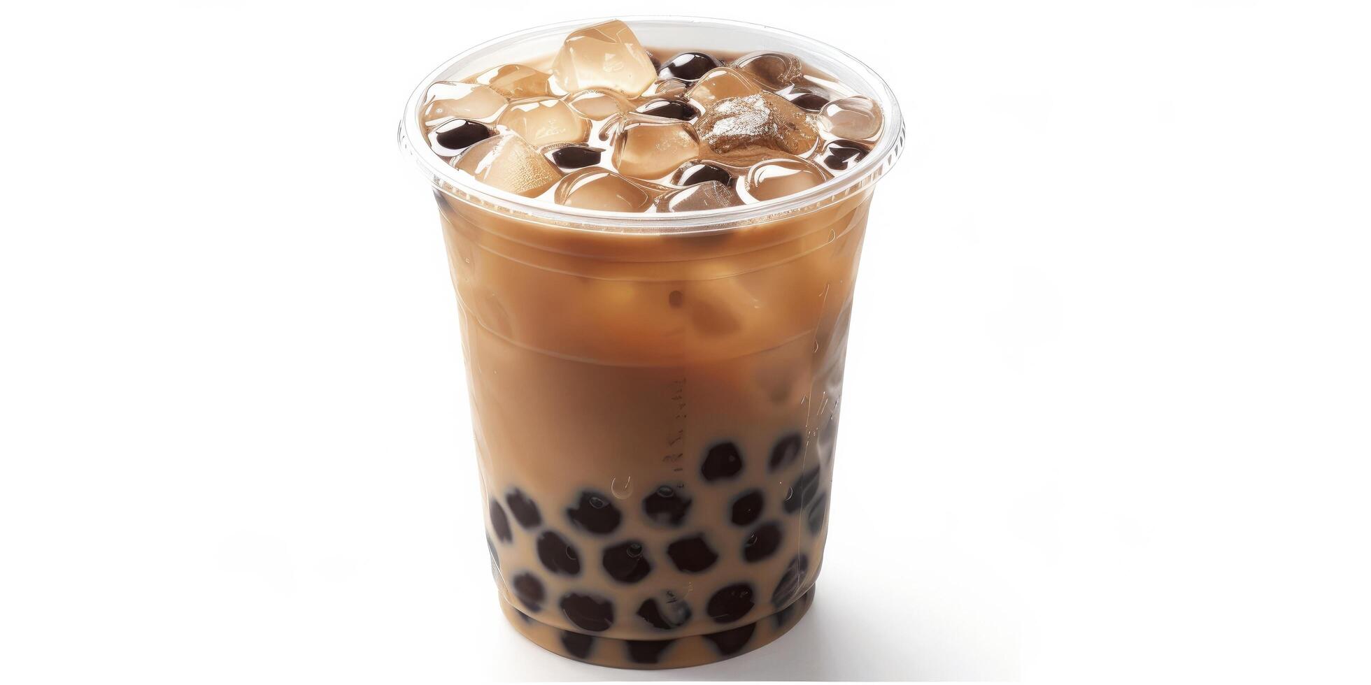 A cup of boba tea on a white background photo