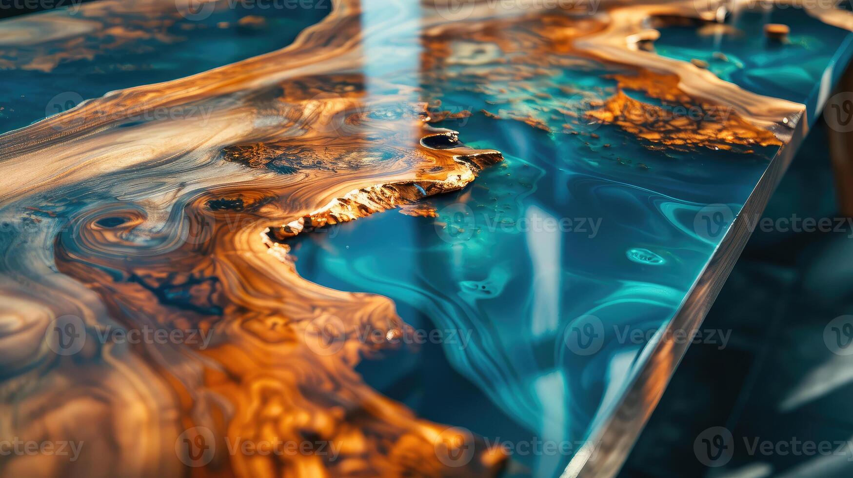 epoxy table in the room close-up photo