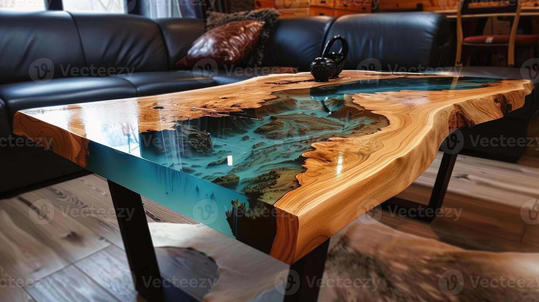 epoxy table in the light room photo