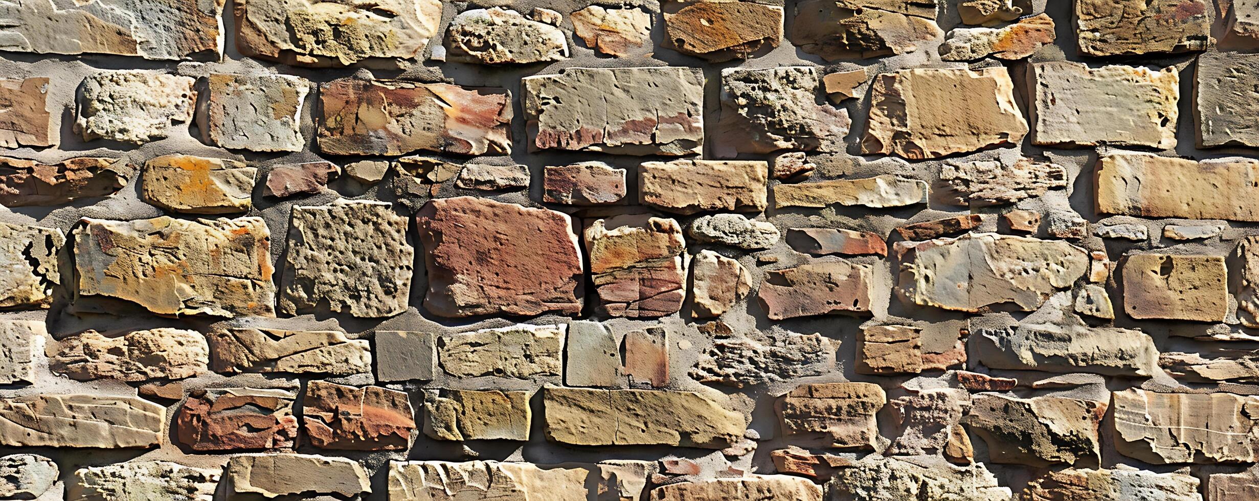 Close Up of Cracked Stone Wall on Castle photo