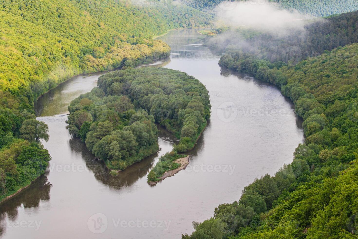 View of Yin Yang Island in the Dniester Canyon photo