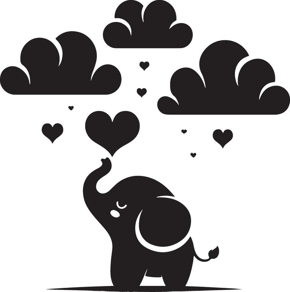 Cute baby elephant set featuring playful and adorable designs with hearts and balloons. Perfect for creative and child-friendly design projects vector