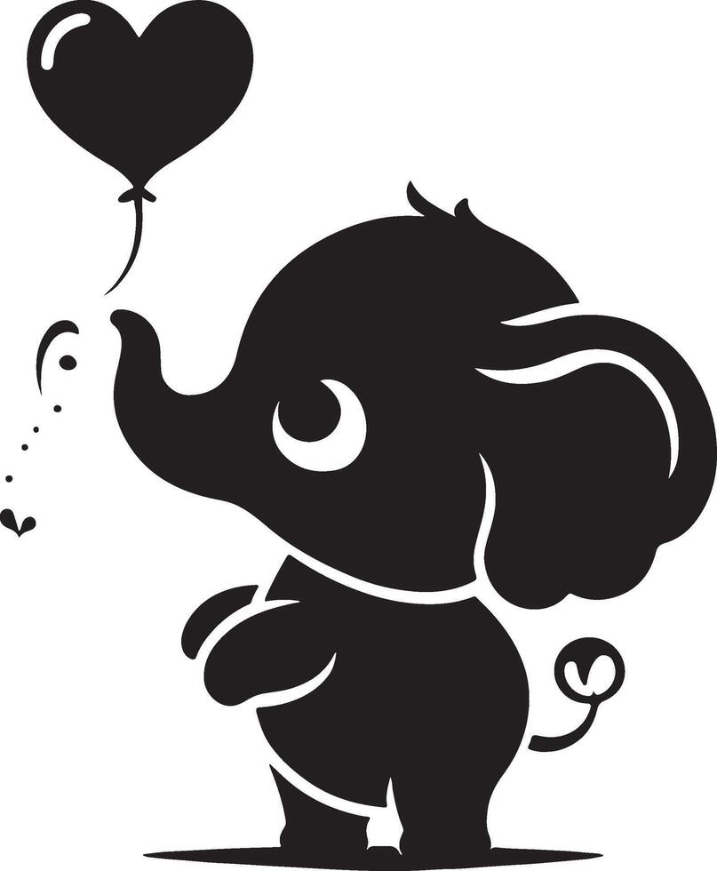 Cute baby elephant set featuring playful and adorable designs with hearts and balloons. Perfect for creative and child-friendly design projects vector