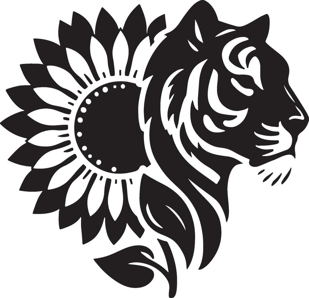 Powerful Tiger Silhouette Line Art Set for Wildlife Design Projects vector