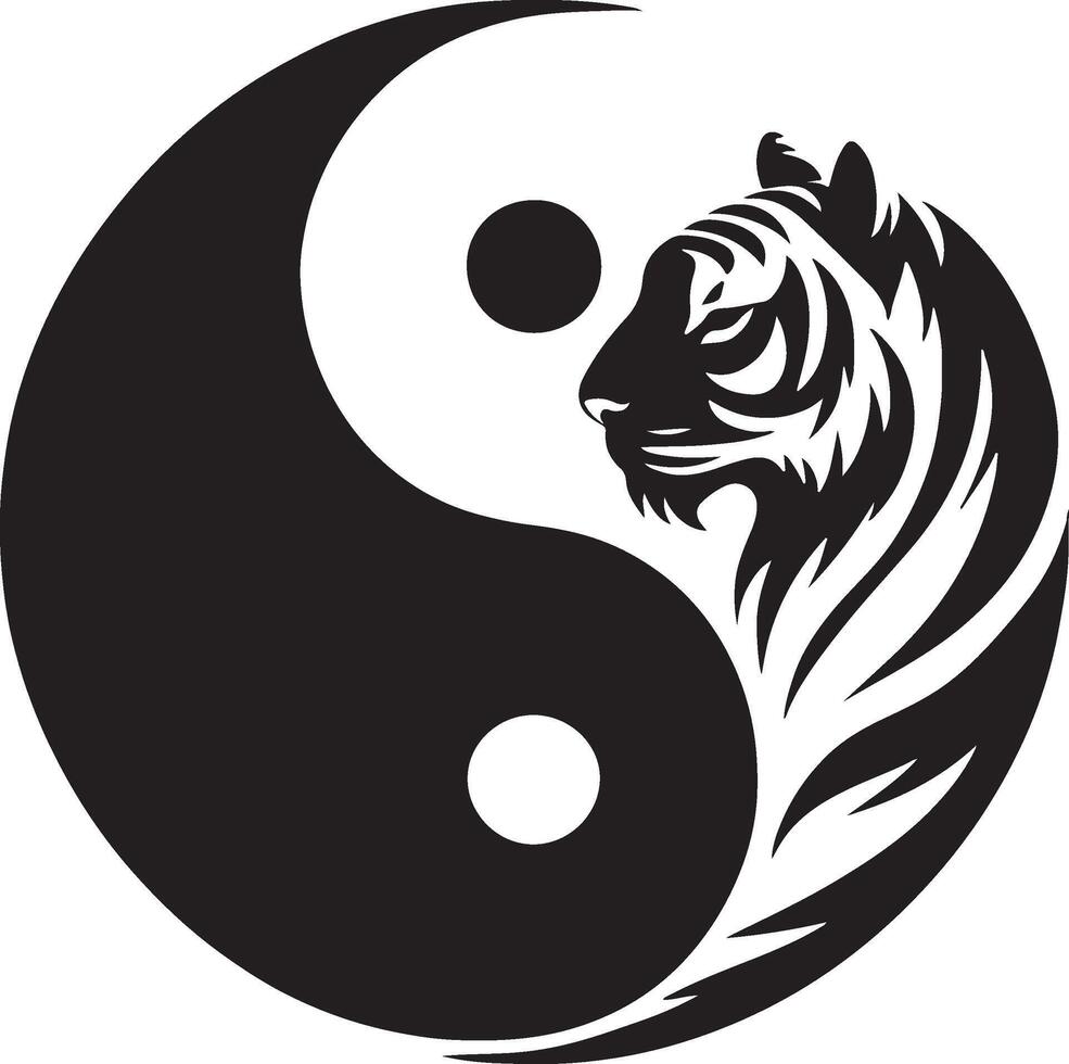 Powerful Tiger Silhouette Line Art Set for Wildlife Design Projects vector