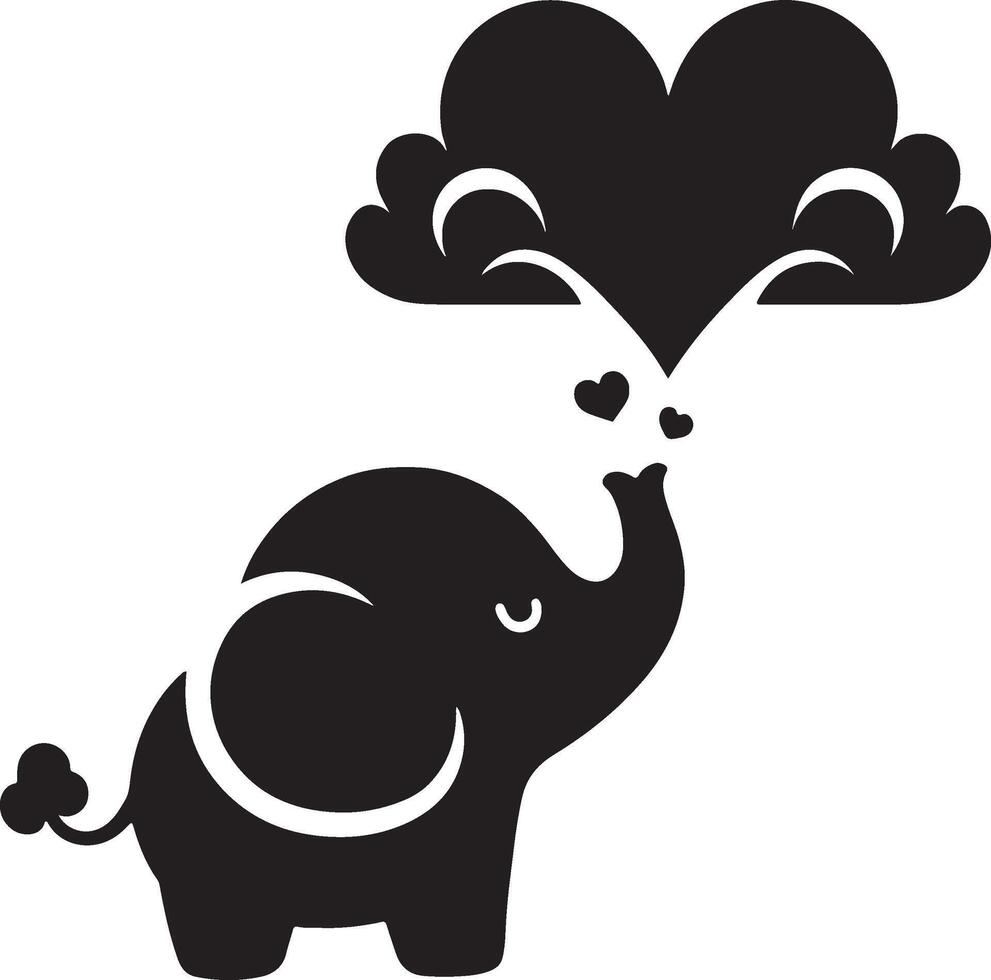 Cute baby elephant set featuring playful and adorable designs with hearts and balloons. Perfect for creative and child-friendly design projects vector