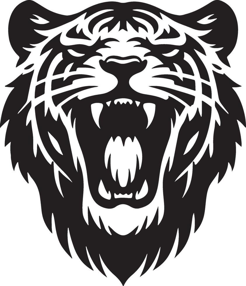 Powerful Tiger Silhouette Line Art Set for Wildlife Design Projects vector