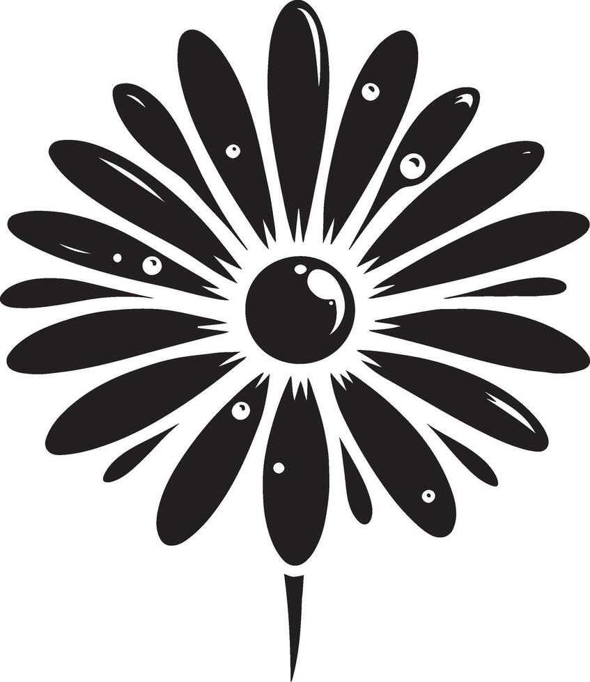 Floral daisy silhouette line art set capturing the playful and creative spirit of floral designs. Perfect for adding a touch of nature to design projects vector