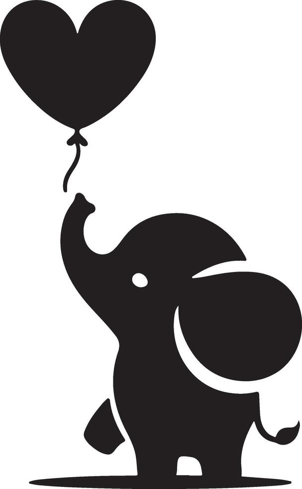 Cute baby elephant set featuring playful and adorable designs with hearts and balloons. Perfect for creative and child-friendly design projects vector