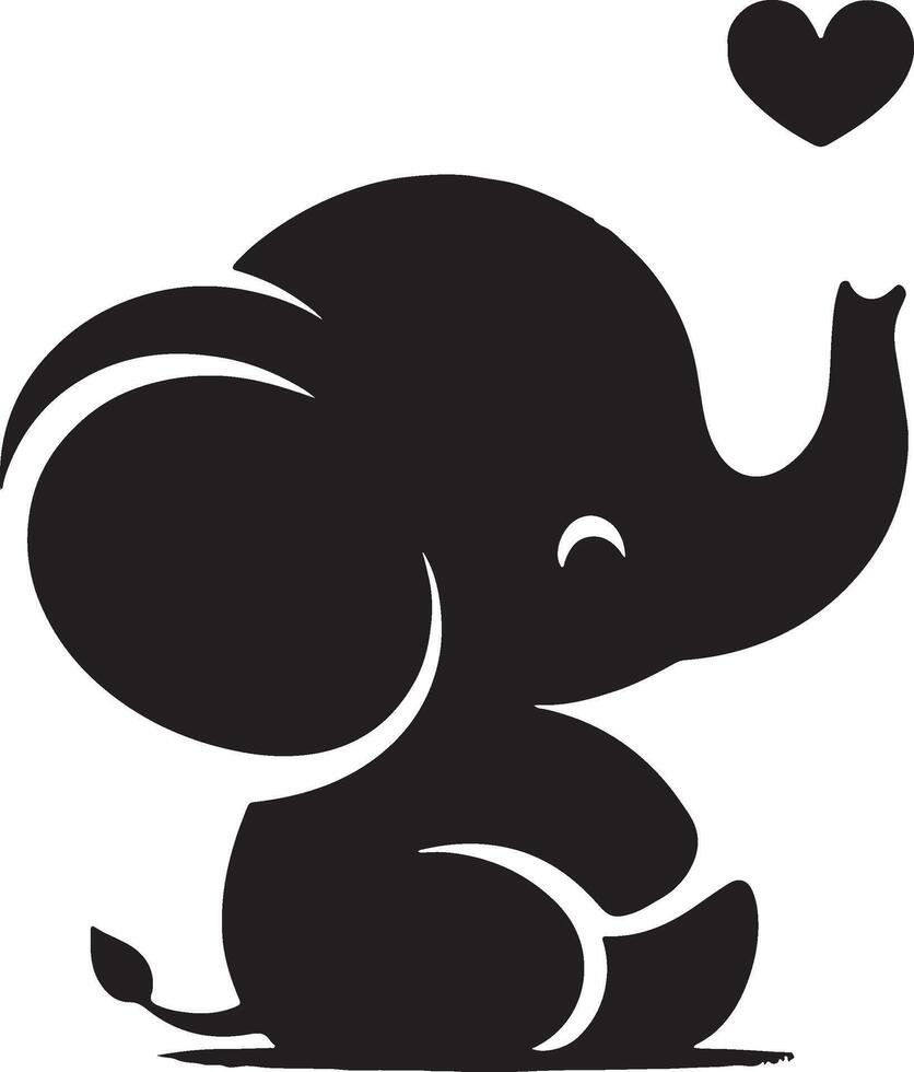 Cute baby elephant set featuring playful and adorable designs with hearts and balloons. Perfect for creative and child-friendly design projects vector
