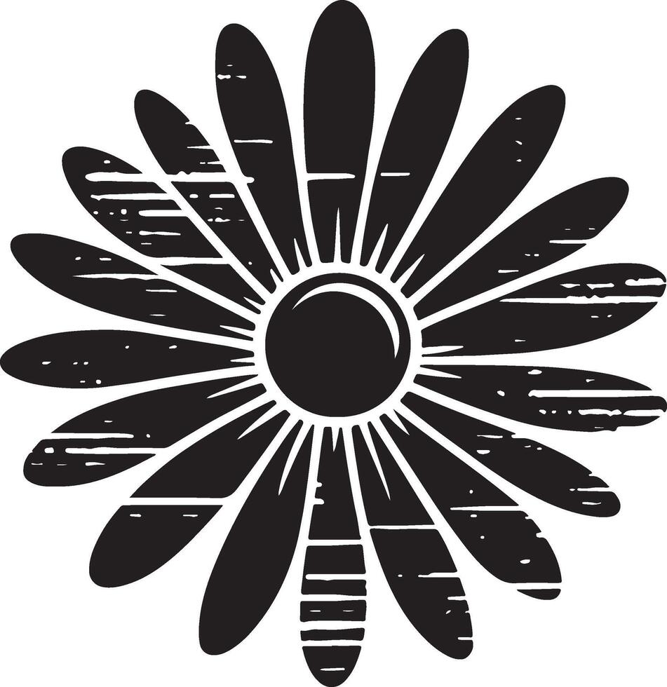 Floral daisy silhouette line art set capturing the playful and creative spirit of floral designs. Perfect for adding a touch of nature to design projects vector