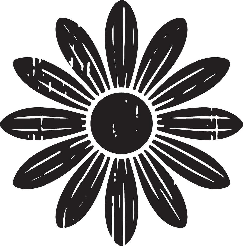 Floral daisy silhouette line art set capturing the playful and creative spirit of floral designs. Perfect for adding a touch of nature to design projects vector