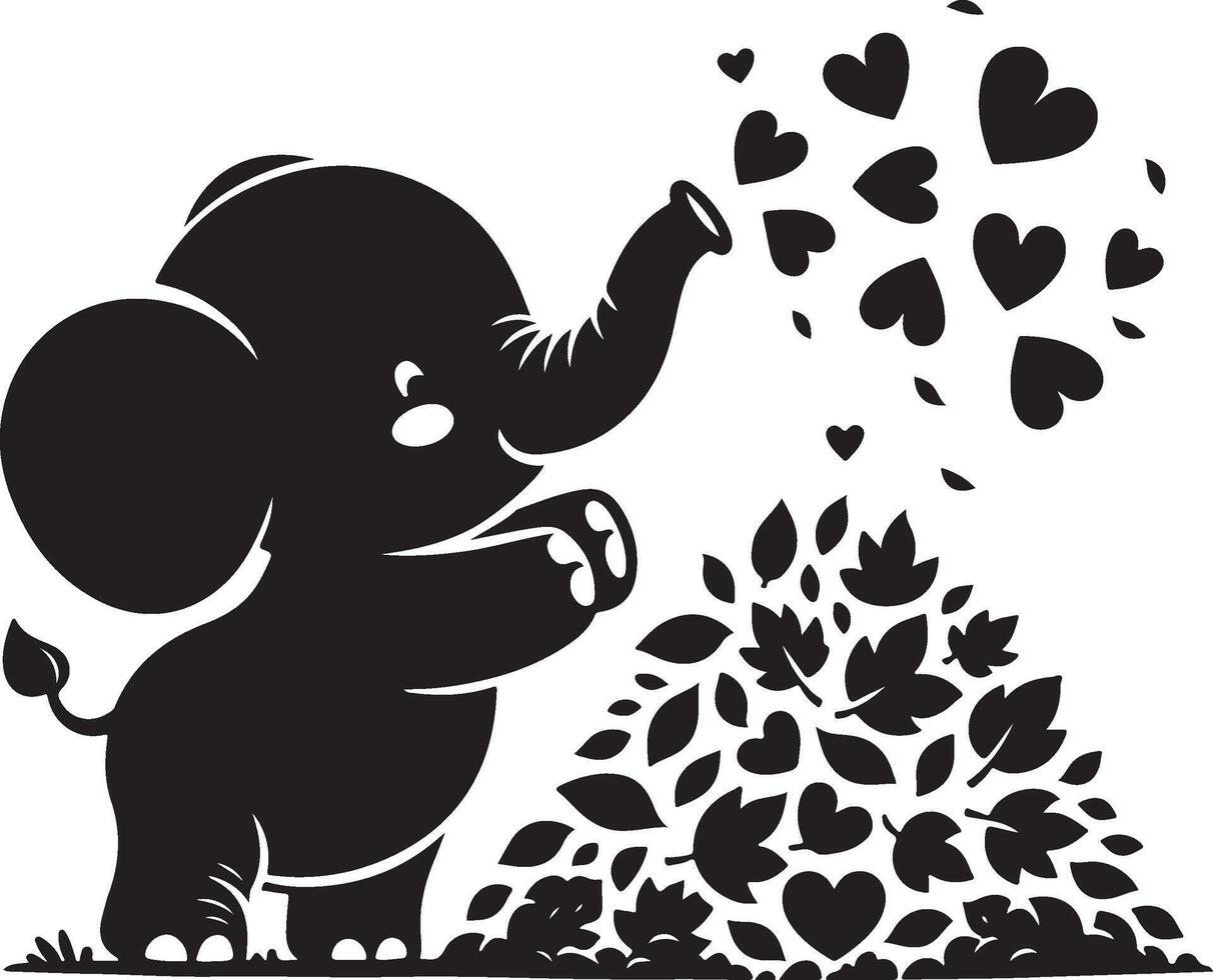 Cute baby elephant set featuring playful and adorable designs with hearts and balloons. Perfect for creative and child-friendly design projects vector