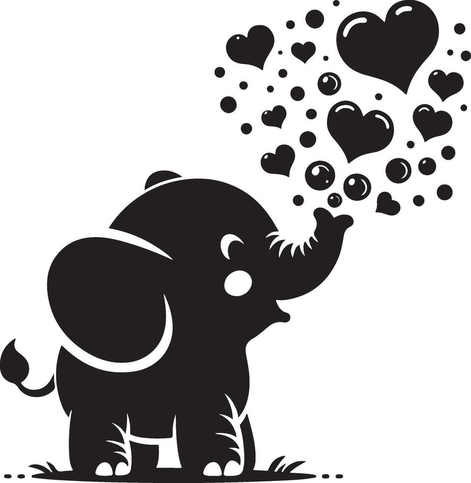 Cute baby elephant set featuring playful and adorable designs with hearts and balloons. Perfect for creative and child-friendly design projects vector