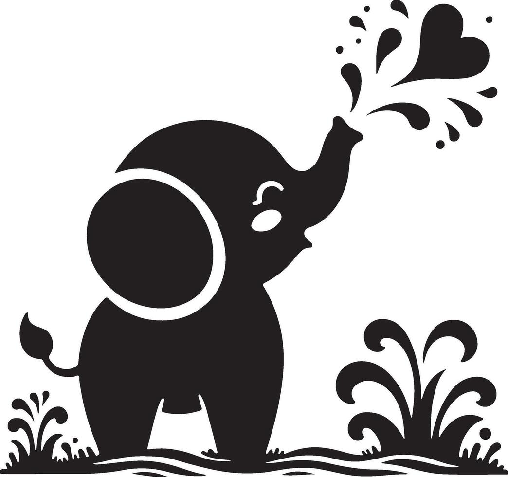 Cute baby elephant set featuring playful and adorable designs with hearts and balloons. Perfect for creative and child-friendly design projects vector
