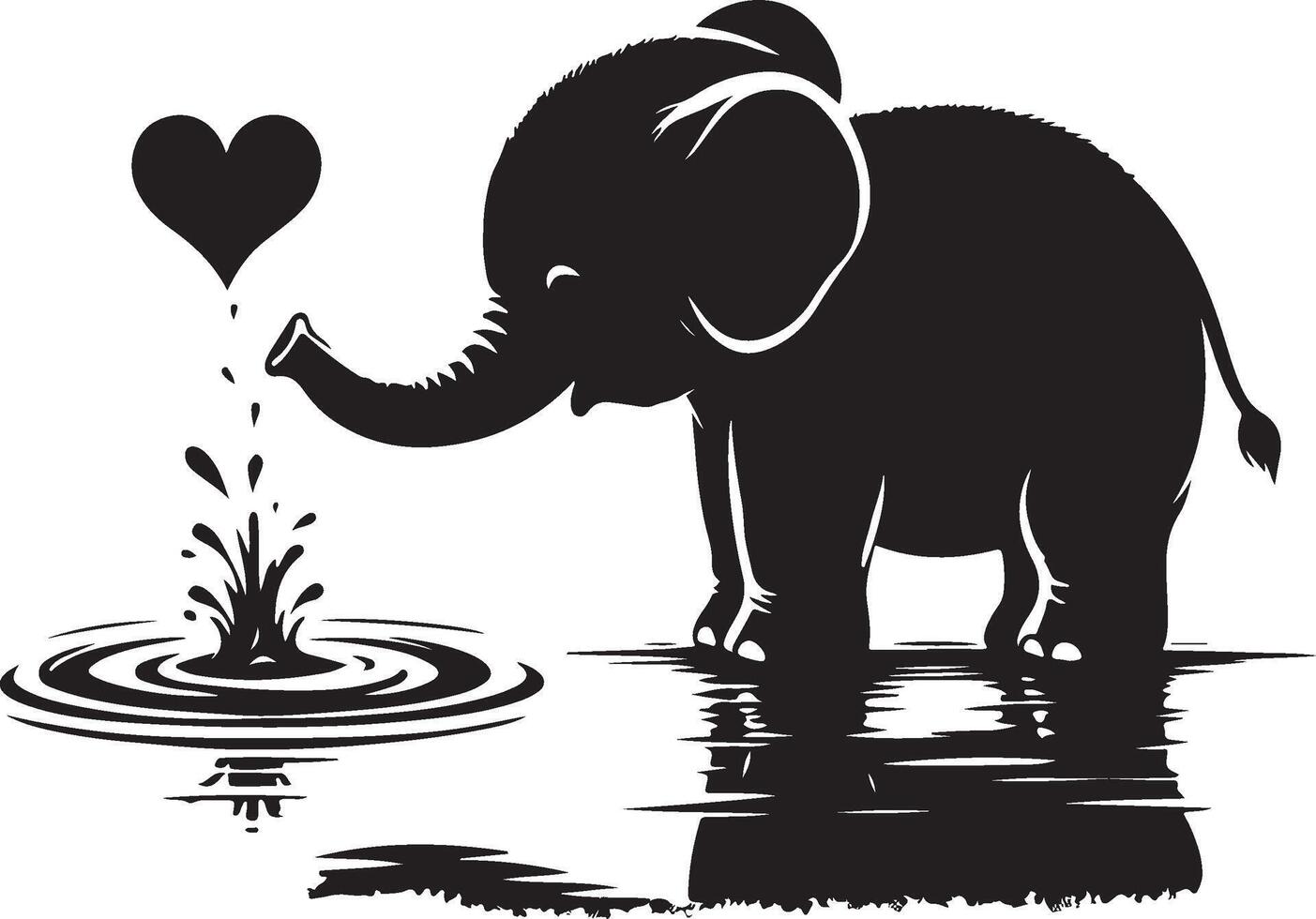 Cute baby elephant set featuring playful and adorable designs with hearts and balloons. Perfect for creative and child-friendly design projects vector