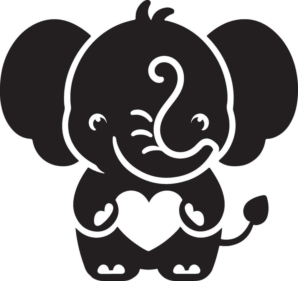 Cute baby elephant set featuring playful and adorable designs with hearts and balloons. Perfect for creative and child-friendly design projects vector