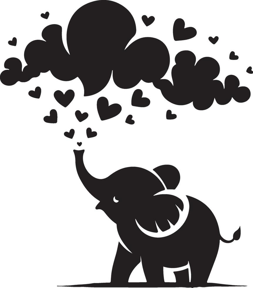 Cute baby elephant set featuring playful and adorable designs with hearts and balloons. Perfect for creative and child-friendly design projects vector