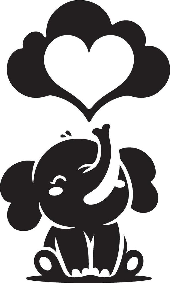 Cute baby elephant set featuring playful and adorable designs with hearts and balloons. Perfect for creative and child-friendly design projects vector