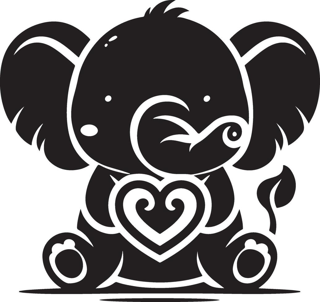 Cute baby elephant set featuring playful and adorable designs with hearts and balloons. Perfect for creative and child-friendly design projects vector