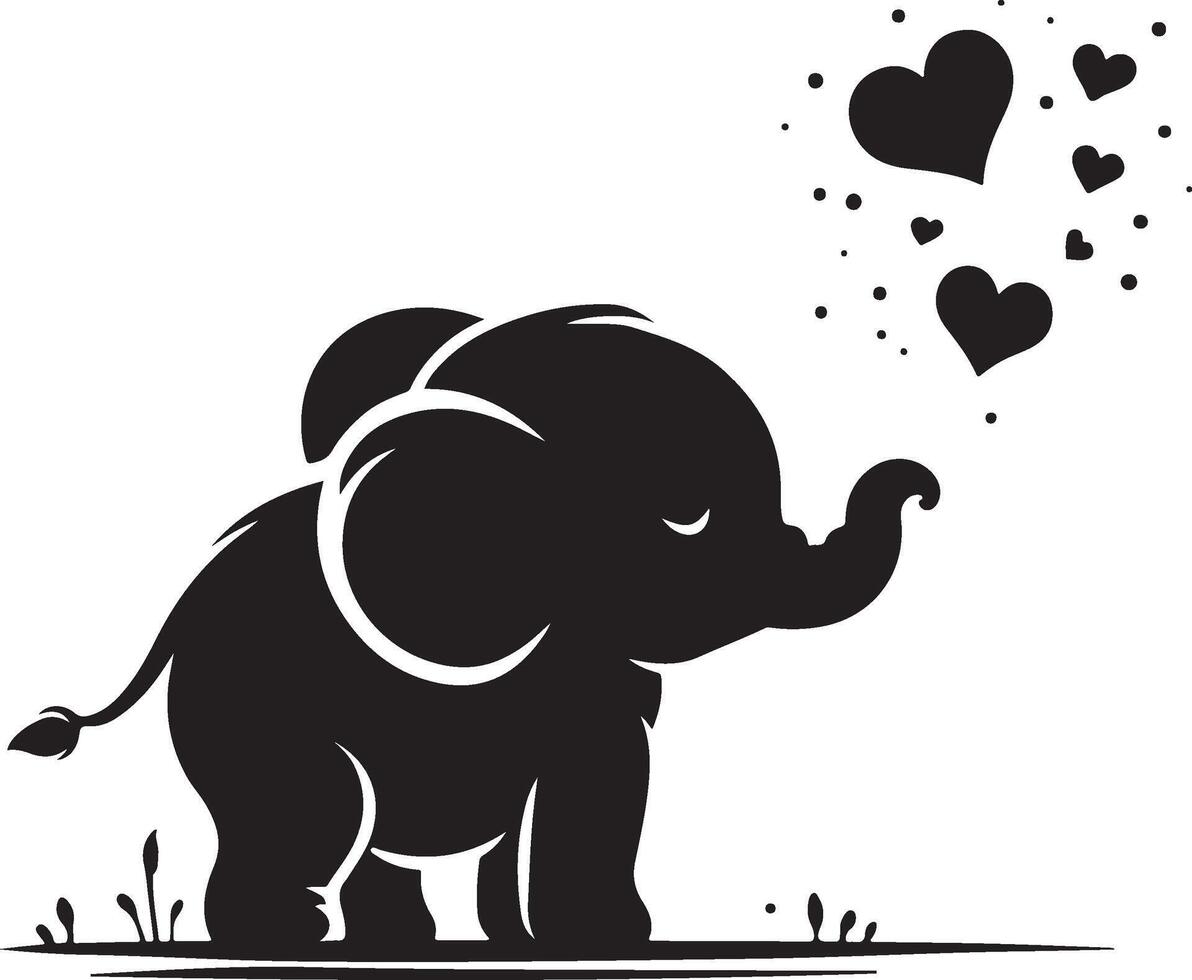 Cute baby elephant set featuring playful and adorable designs with hearts and balloons. Perfect for creative and child-friendly design projects vector