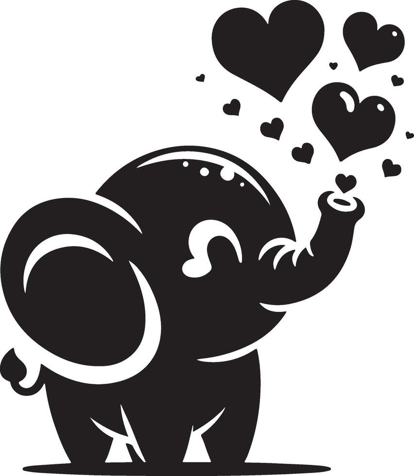 Cute baby elephant set featuring playful and adorable designs with hearts and balloons. Perfect for creative and child-friendly design projects vector