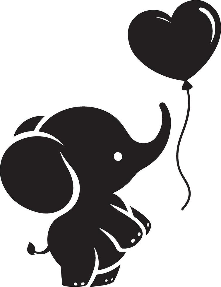 Cute baby elephant set featuring playful and adorable designs with hearts and balloons. Perfect for creative and child-friendly design projects vector